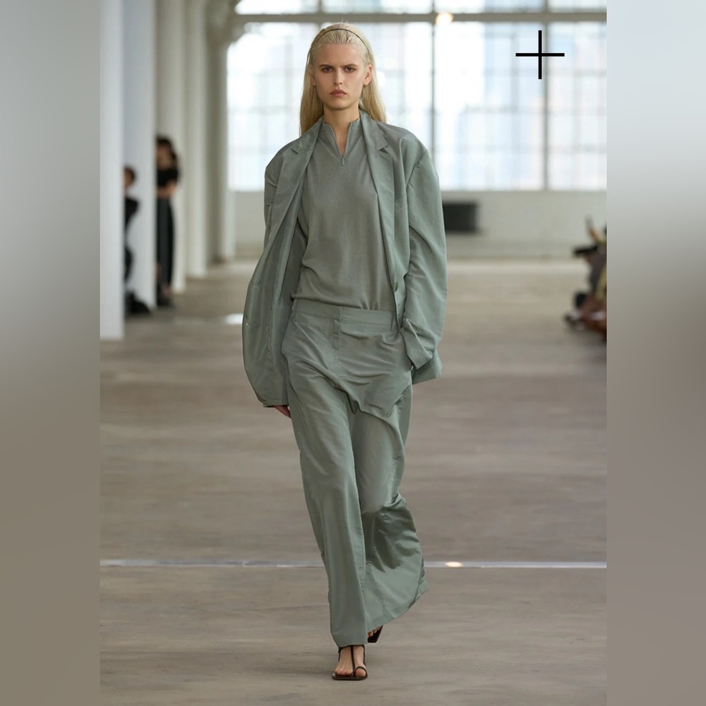 L, Tibi, Silk Nylon Liam Blazer, Pumice Grey (ring 3)